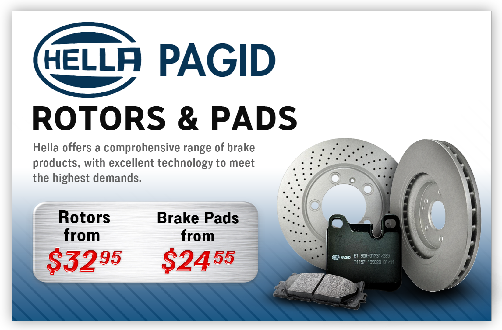Hella Pagid Brake Rotors & Pads