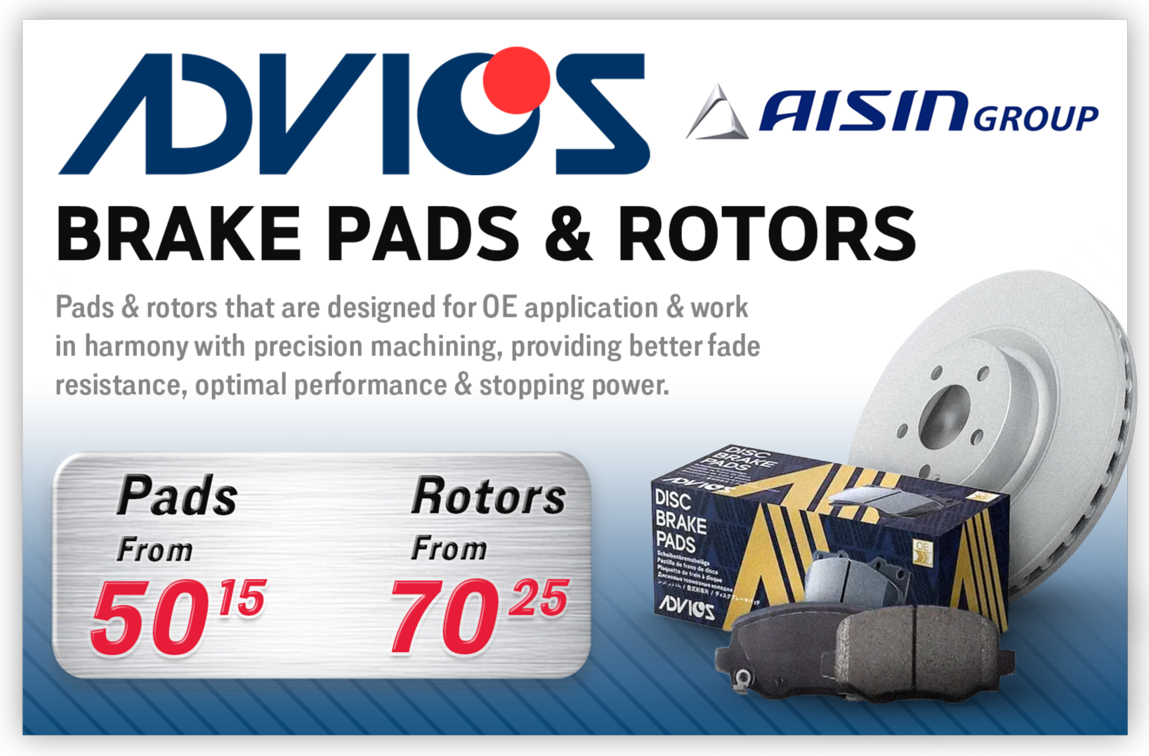 Advics Brake Pads & Rotors