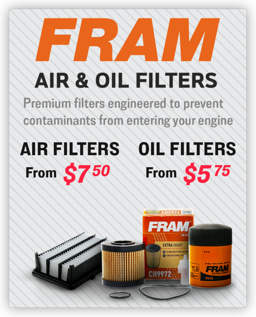 Fram air and oil filters