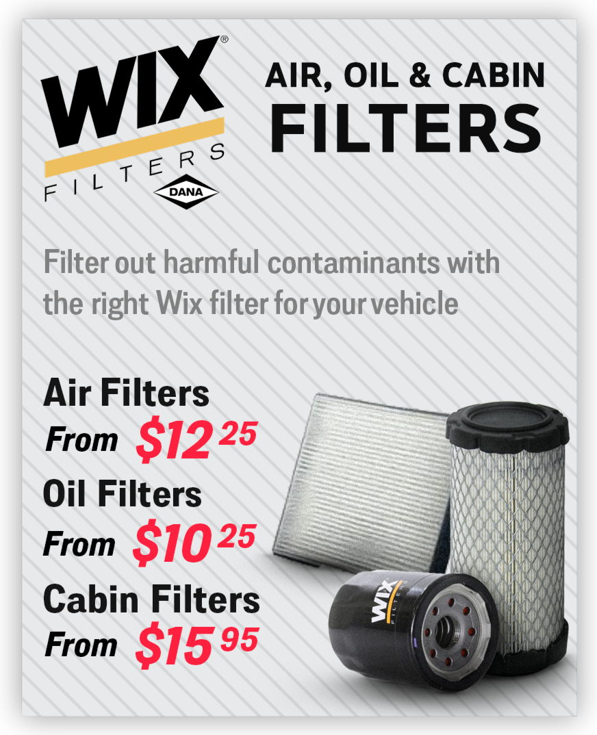Wix Air, Oil & Cabin Filters