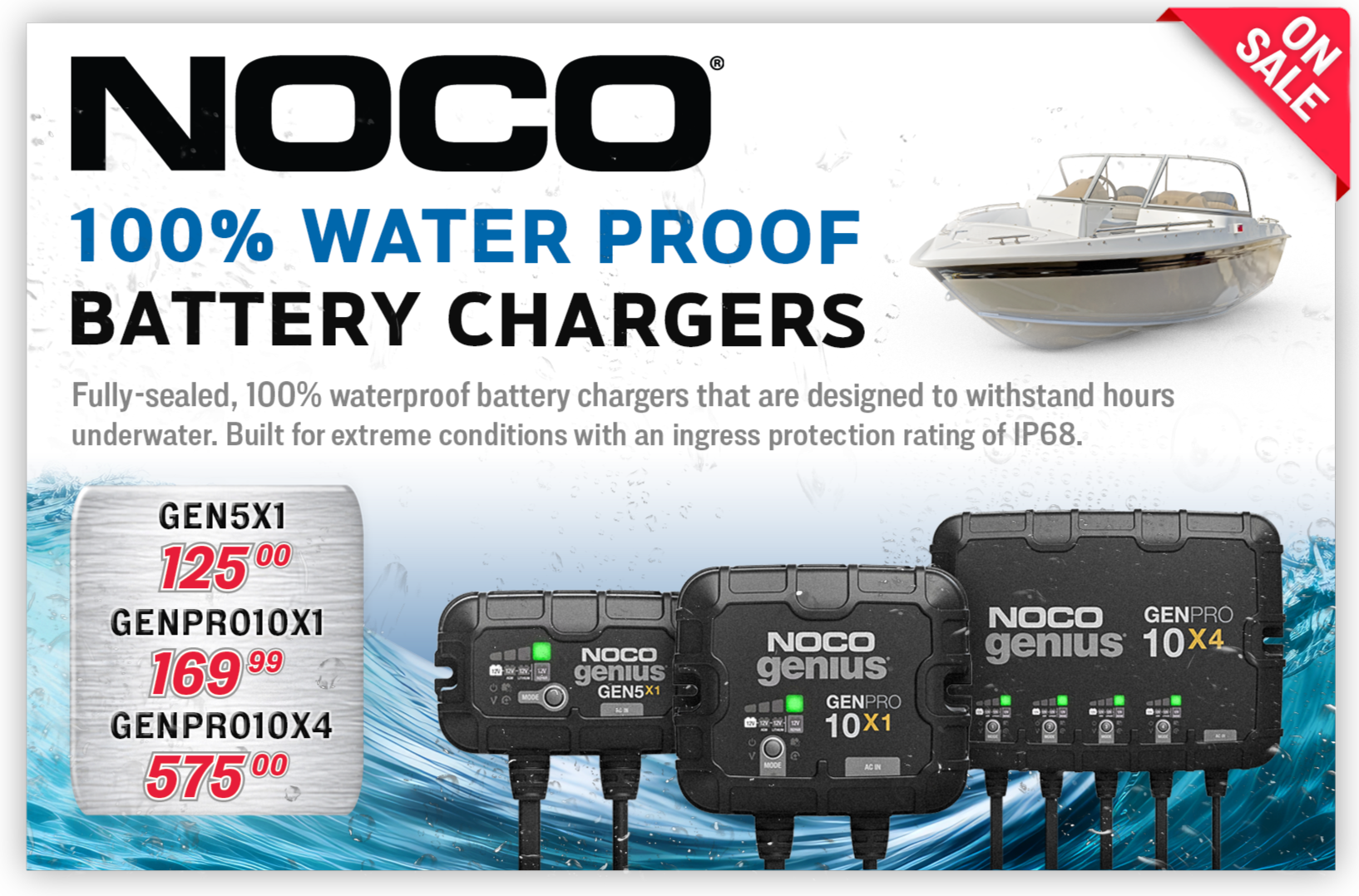 NOCO Water Proof Marine Battery Chargers