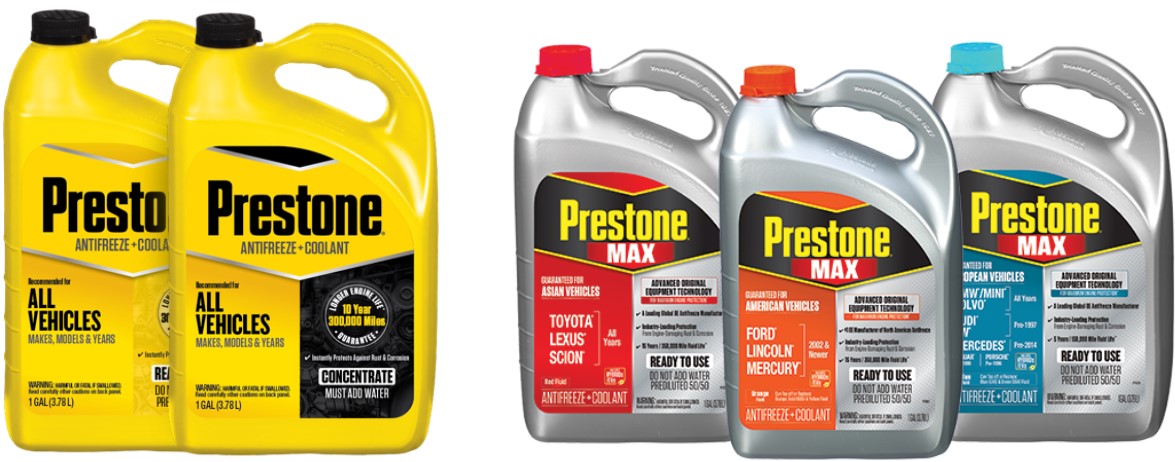 Prestone Antifreeze and Coolant Products Image