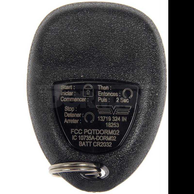 2007 Chevrolet Equinox Remote Control Transmitter for Keyless Entry and Alarm System Dorman 13719 image 2 of 4