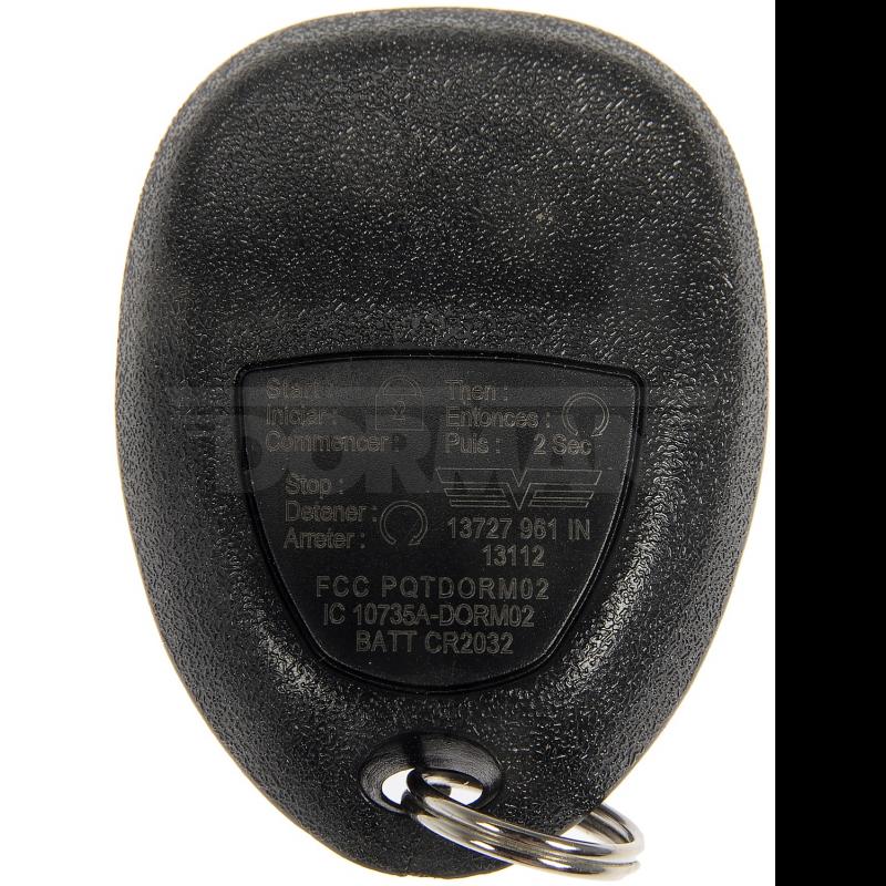 2009 Chevrolet Express 1500 Remote Control Transmitter for Keyless Entry and Alarm System Dorman 13727 image 3 of 4
