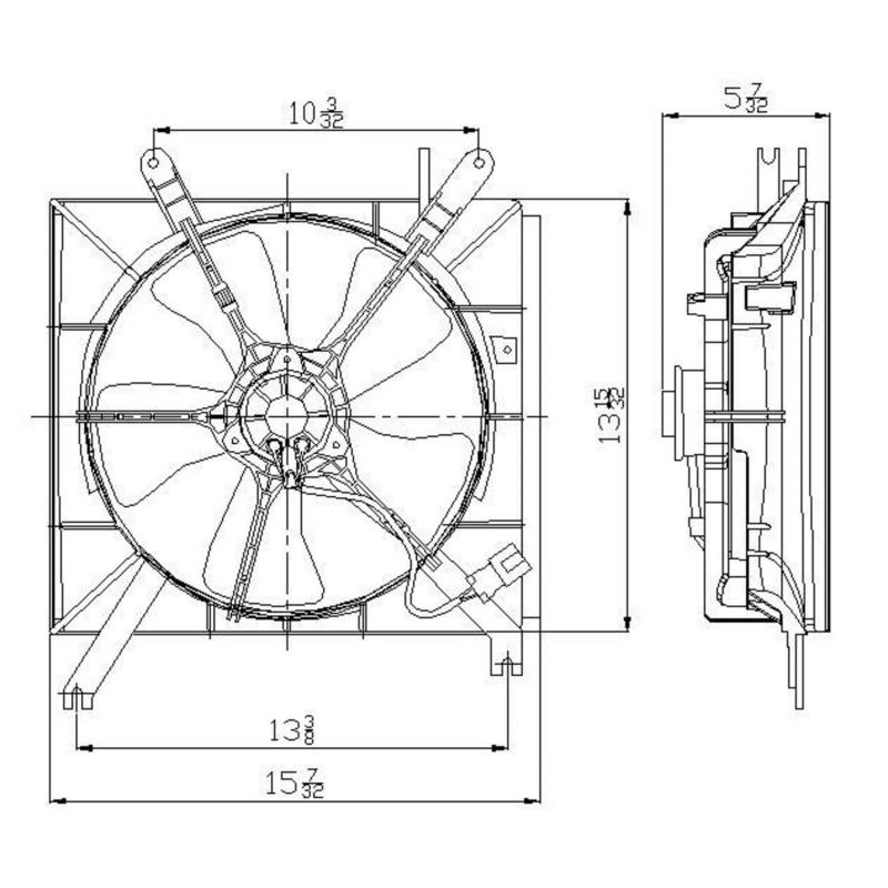 1990 Honda Accord Engine Cooling Fan Assembly Left TYC 600040 image 4 of 4