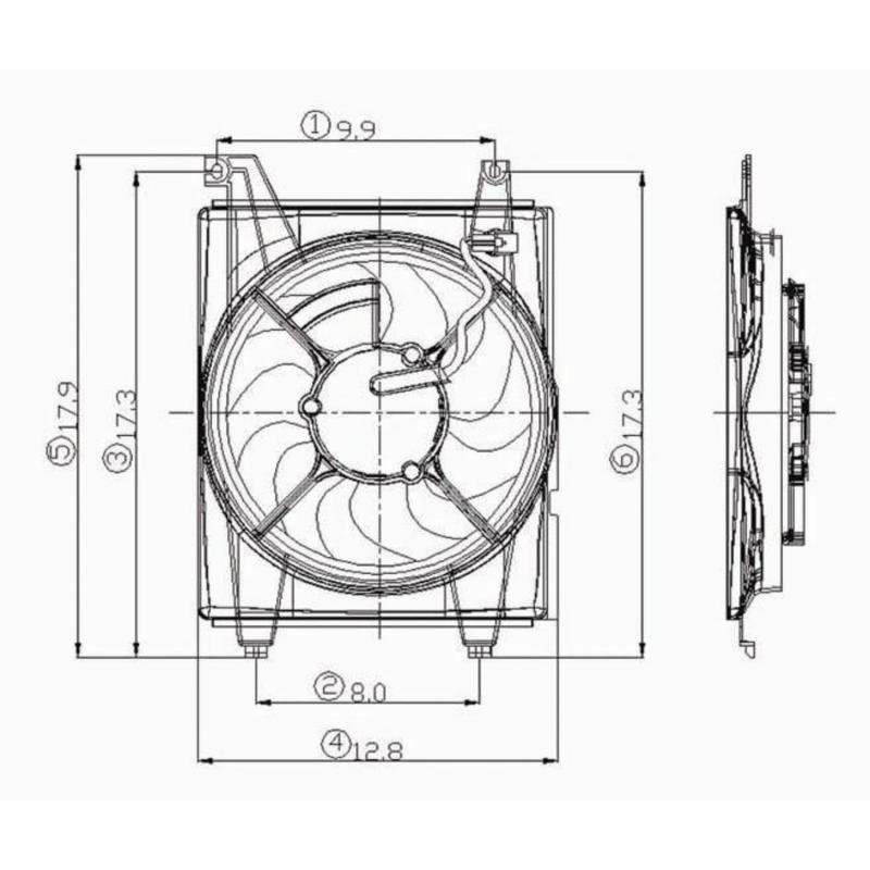 2005 Hyundai Elantra A/C Condenser Fan Assembly Right TYC 610580 image 4 of 4