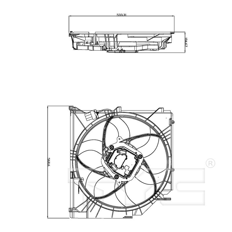 TYC 624240 Dual Radiator and Condenser Fan Assembly product image 1 of 1