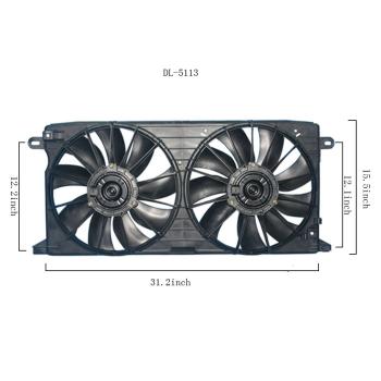 2004 Cadillac DeVille Dual Radiator and Condenser Fan Assembly