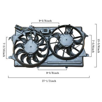 2003 Ford Focus Dual Radiator and Condenser Fan Assembly Agility Auto Parts 6018131 image 1 of 2