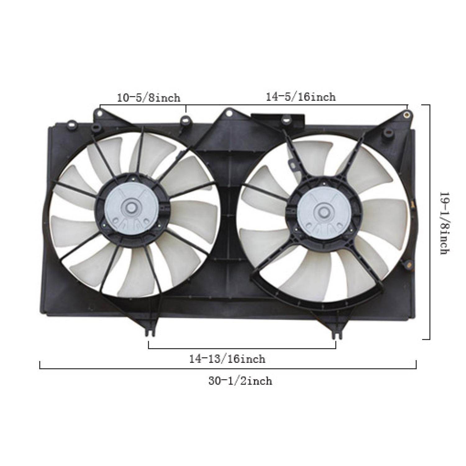 Agility Auto Parts 6034127 - Dual Radiator and Condenser Fan Assembly Agility Auto Parts 6034127 Dual Radiator and Condenser Fan Assembly product image 1 of 1