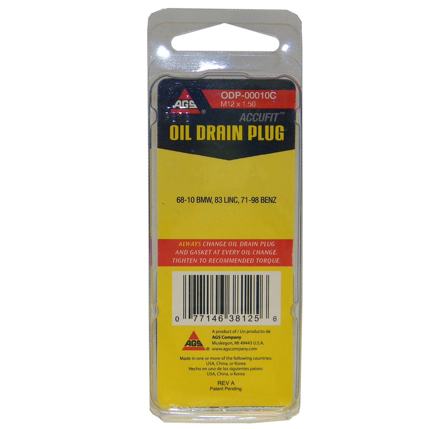 American Grease Stick (AGS) ODP00010C Engine Oil Drain Plug product image 3 of 3