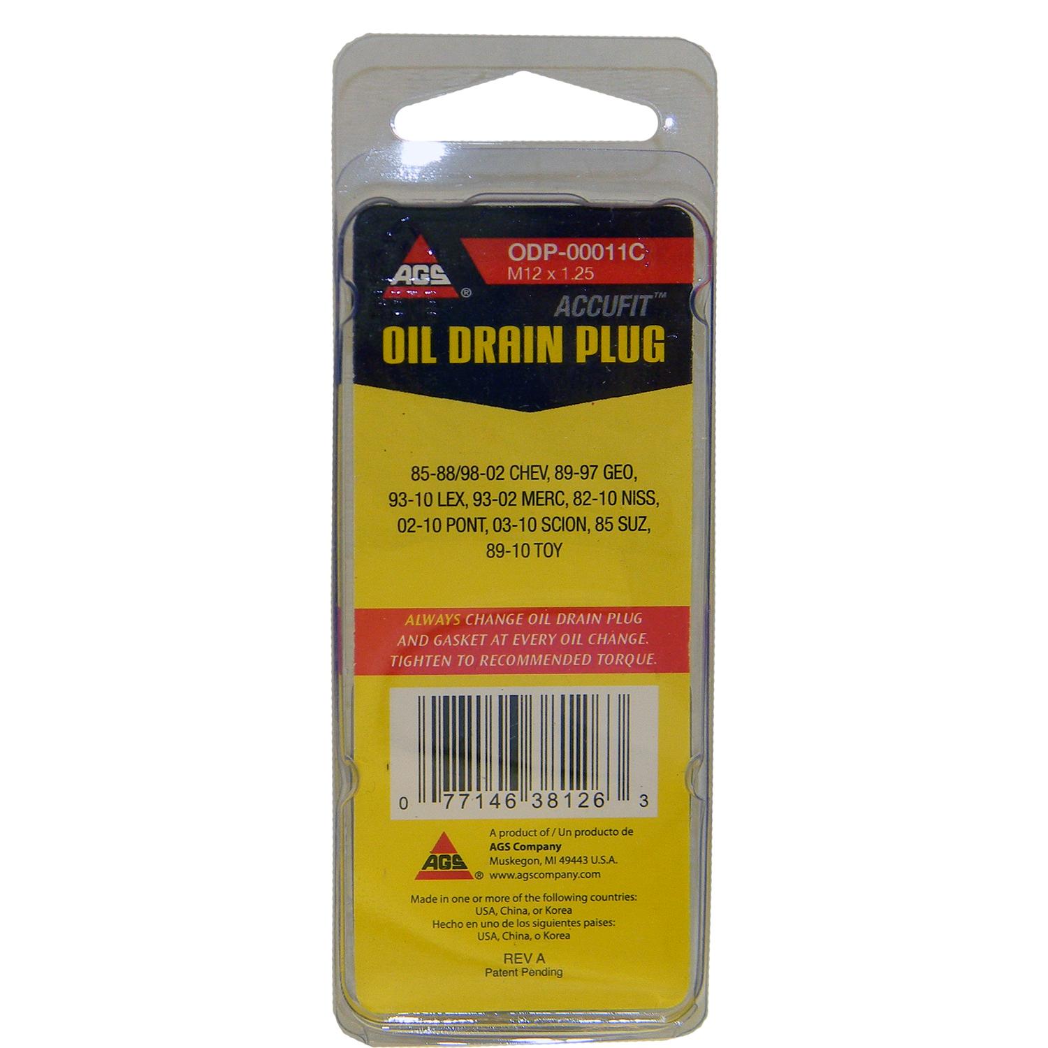 American Grease Stick (AGS) ODP00011C Engine Oil Drain Plug product image 3 of 3