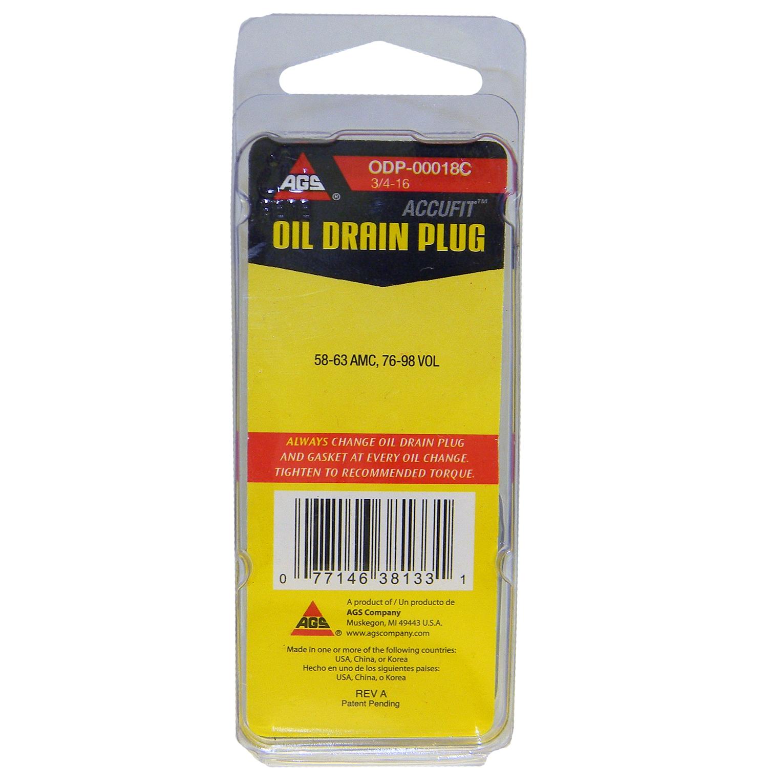 American Grease Stick (AGS) ODP00018C - Engine Oil Drain Plug American Grease Stick (AGS) ODP00018C Engine Oil Drain Plug product image 3 of 3