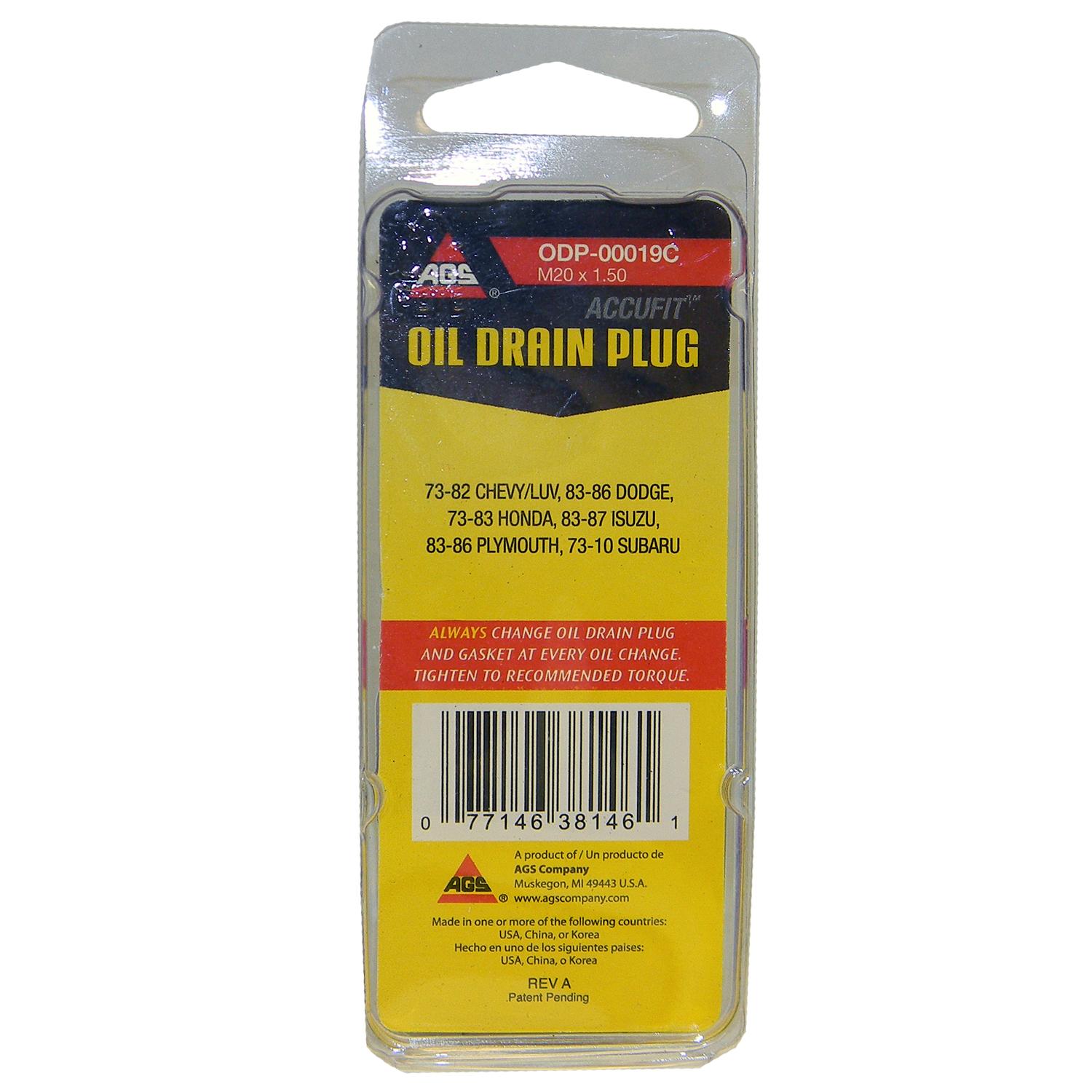 American Grease Stick (AGS) ODP00019C - Engine Oil Drain Plug American Grease Stick (AGS) ODP00019C Engine Oil Drain Plug product image 3 of 3