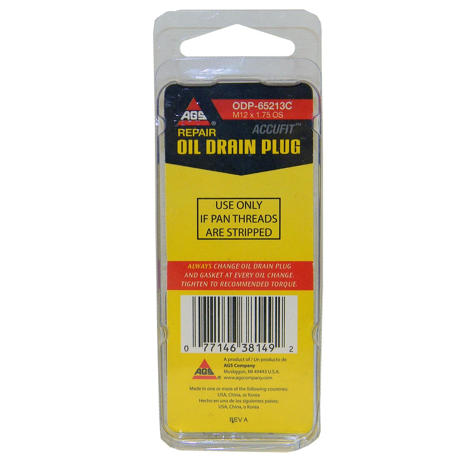 American Grease Stick (AGS) ODP65213C - Engine Oil Drain Plug American Grease Stick (AGS) ODP65213C Engine Oil Drain Plug product image 2 of 3