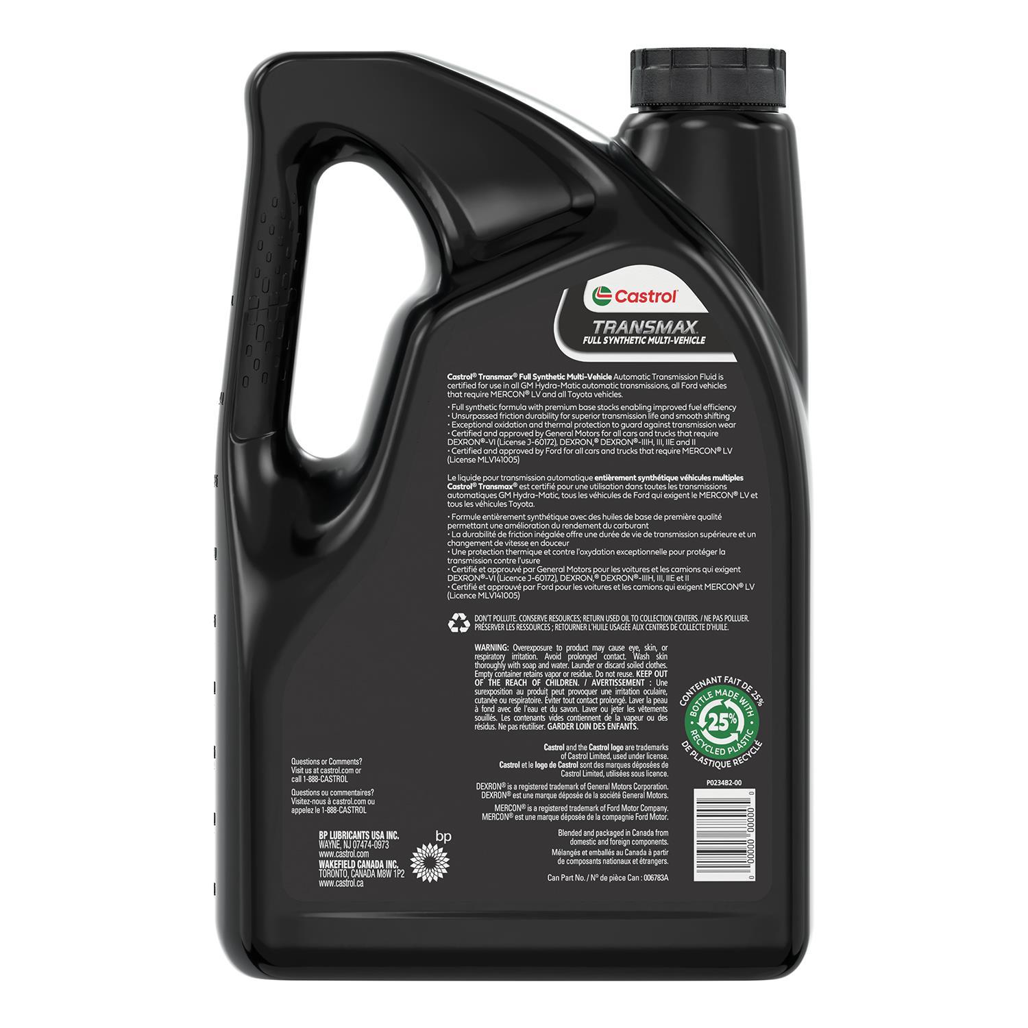Castrol 006783A - Auto Trans Fluid Castrol 006783A Auto Trans Fluid product image 1 of 2