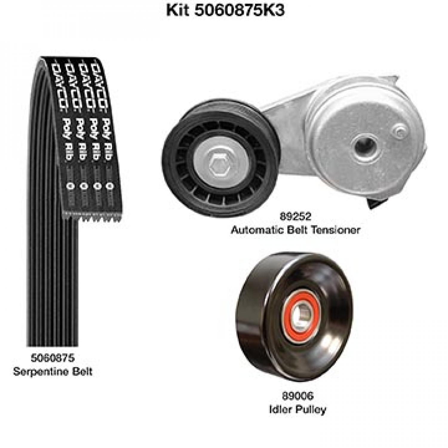 Dayco 5060875K3 Serpentine Belt Drive Component Kit product image 1 of 1