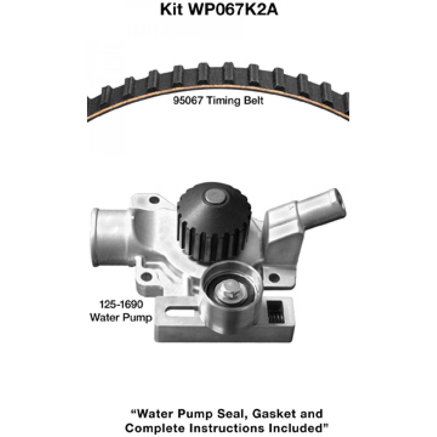Dayco WP067K2A - Engine Timing Belt Kit with Water Pump Dayco WP067K2A Engine Timing Belt Kit with Water Pump product image 1 of 1