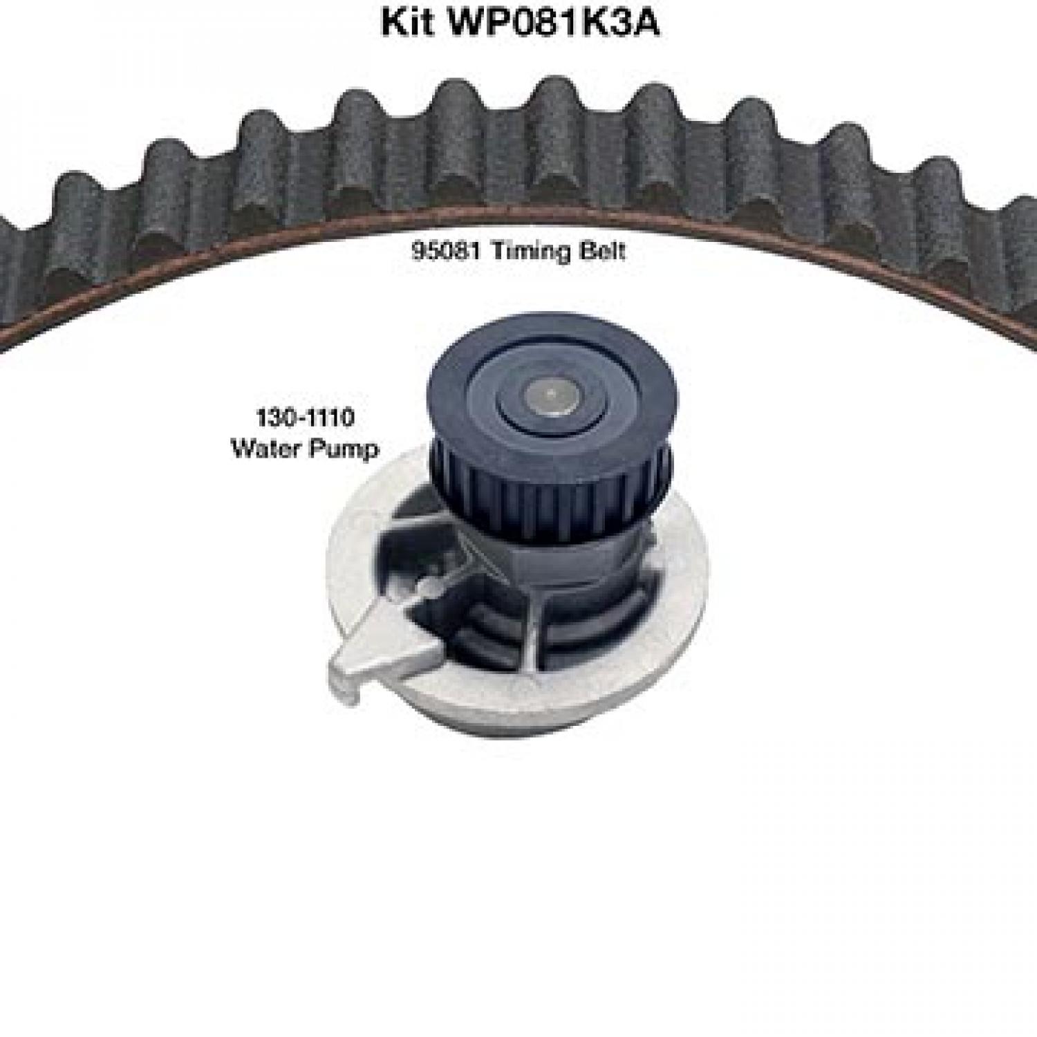 Dayco WP081K3A - Engine Timing Belt Kit with Water Pump Dayco WP081K3A Engine Timing Belt Kit with Water Pump product image 1 of 1