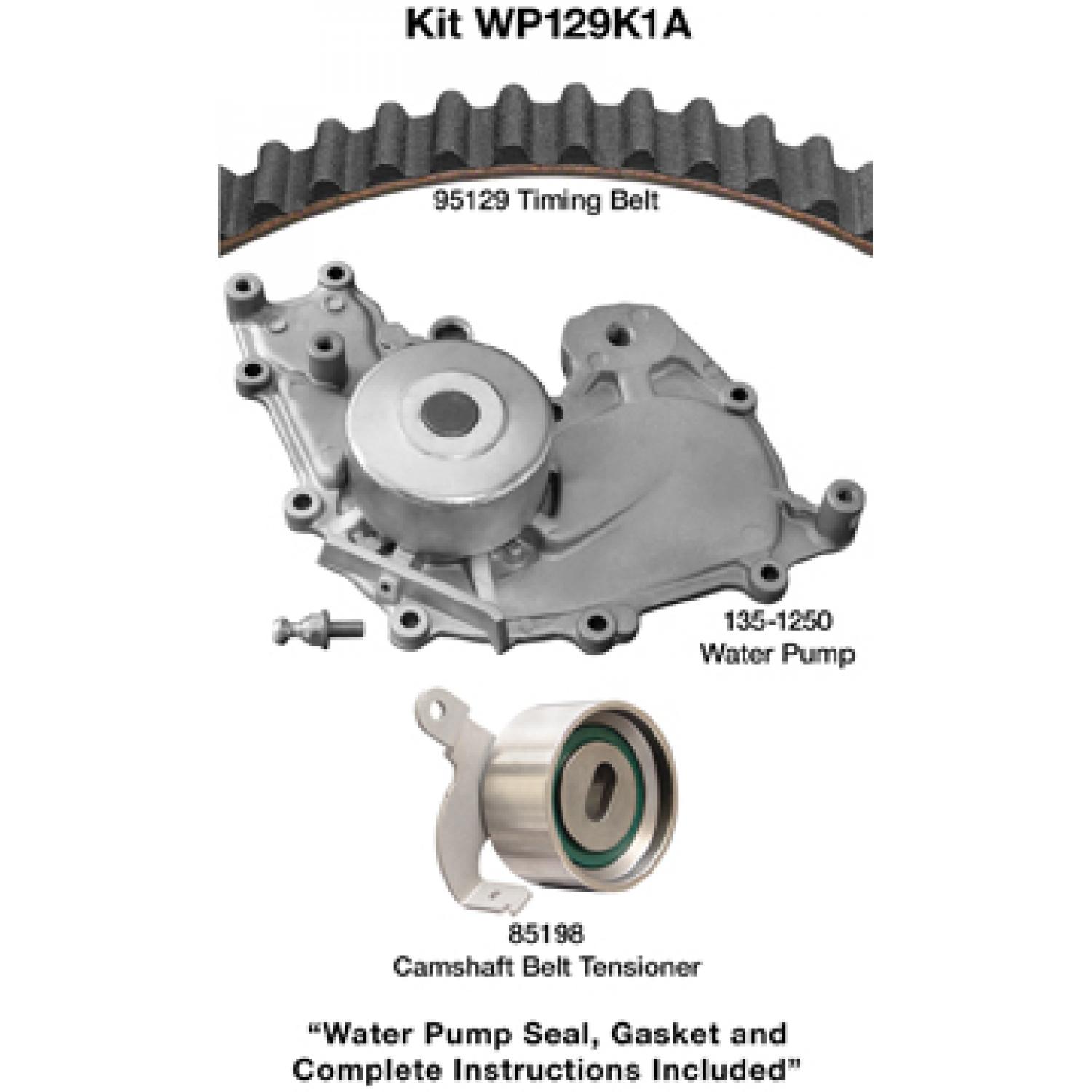 Dayco WP129K1A - Engine Timing Belt Kit with Water Pump Dayco WP129K1A Engine Timing Belt Kit with Water Pump product image 1 of 1
