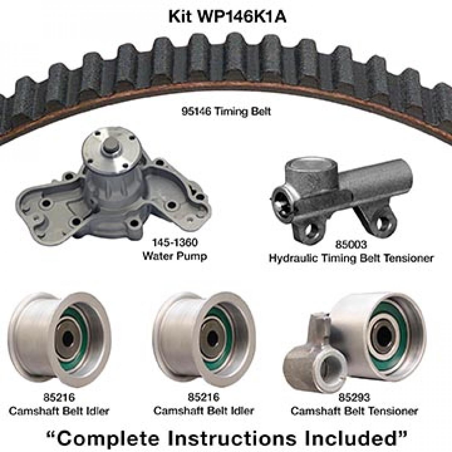 Dayco WP146K1A - Engine Timing Belt Kit with Water Pump Dayco WP146K1A Engine Timing Belt Kit with Water Pump product image 1 of 1