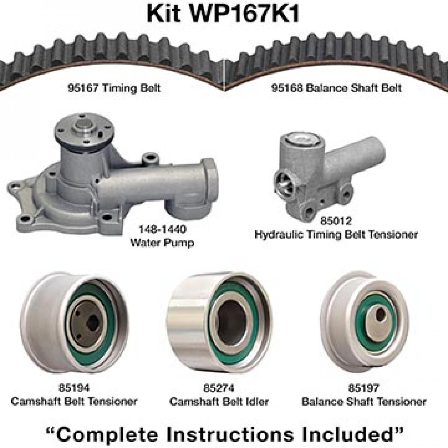 Dayco WP167K1A - Engine Timing Belt Kit with Water Pump Dayco WP167K1A Engine Timing Belt Kit with Water Pump product image 1 of 1