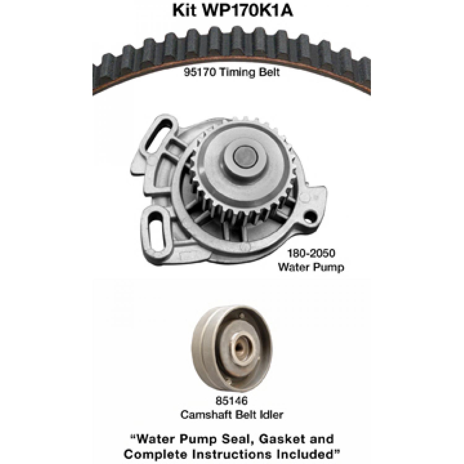 Dayco WP170K1A - Engine Timing Belt Kit with Water Pump Dayco WP170K1A Engine Timing Belt Kit with Water Pump product image 1 of 1