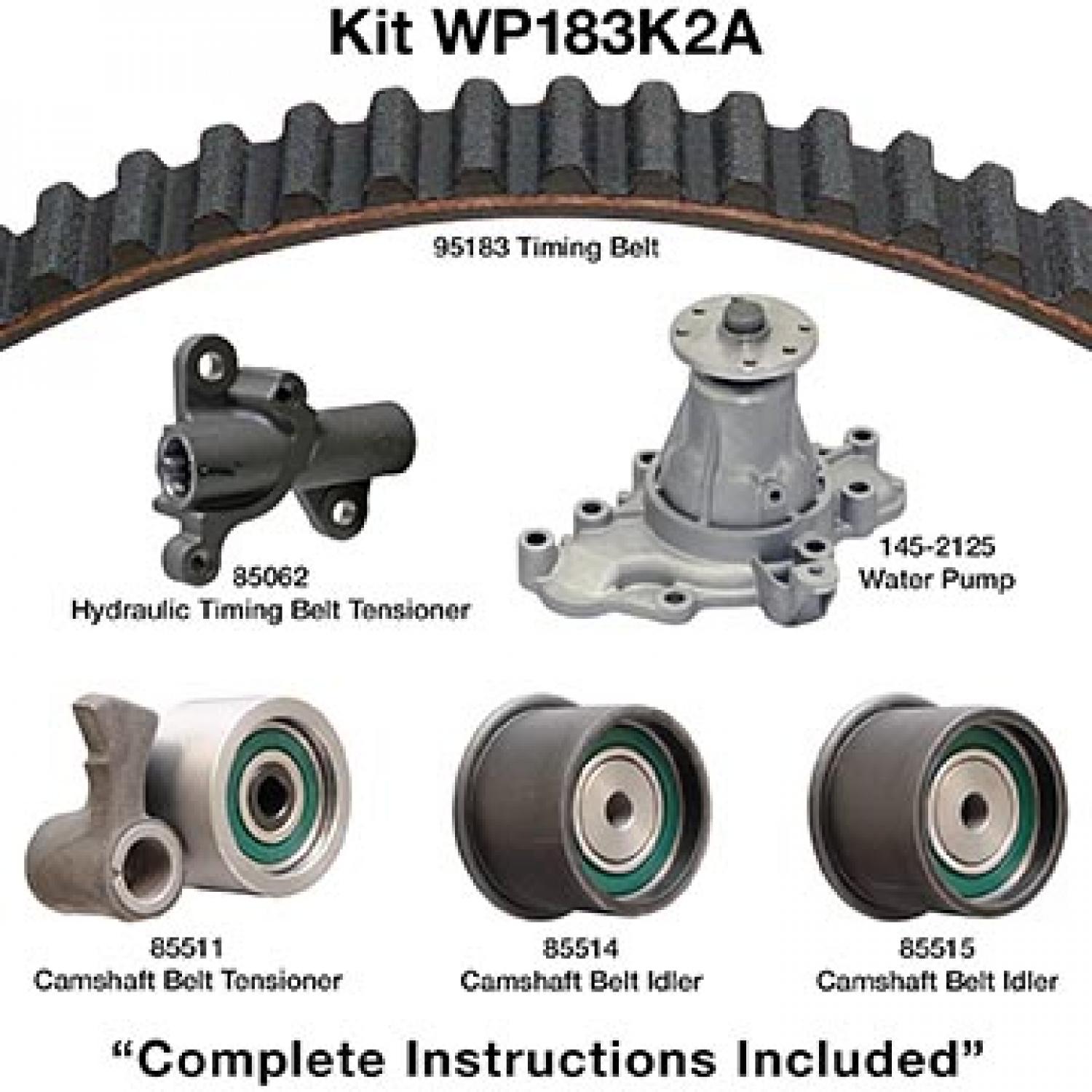 Dayco WP183K2A - Engine Timing Belt Kit with Water Pump Dayco WP183K2A Engine Timing Belt Kit with Water Pump product image 1 of 1