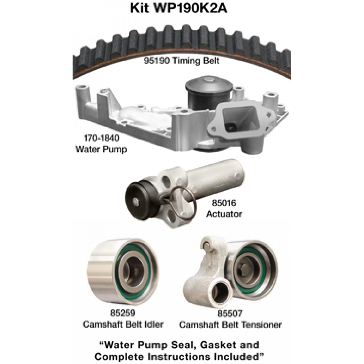 Dayco WP190K2A - Engine Timing Belt Kit with Water Pump Dayco WP190K2A Engine Timing Belt Kit with Water Pump product image 1 of 1
