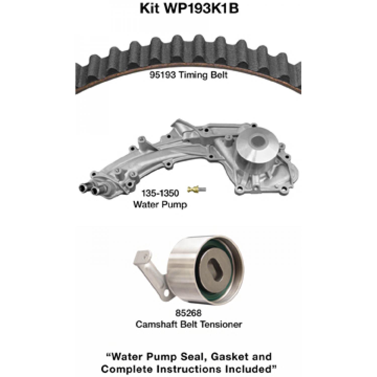 Dayco WP193K1B Engine Timing Belt Kit with Water Pump product image 1 of 1