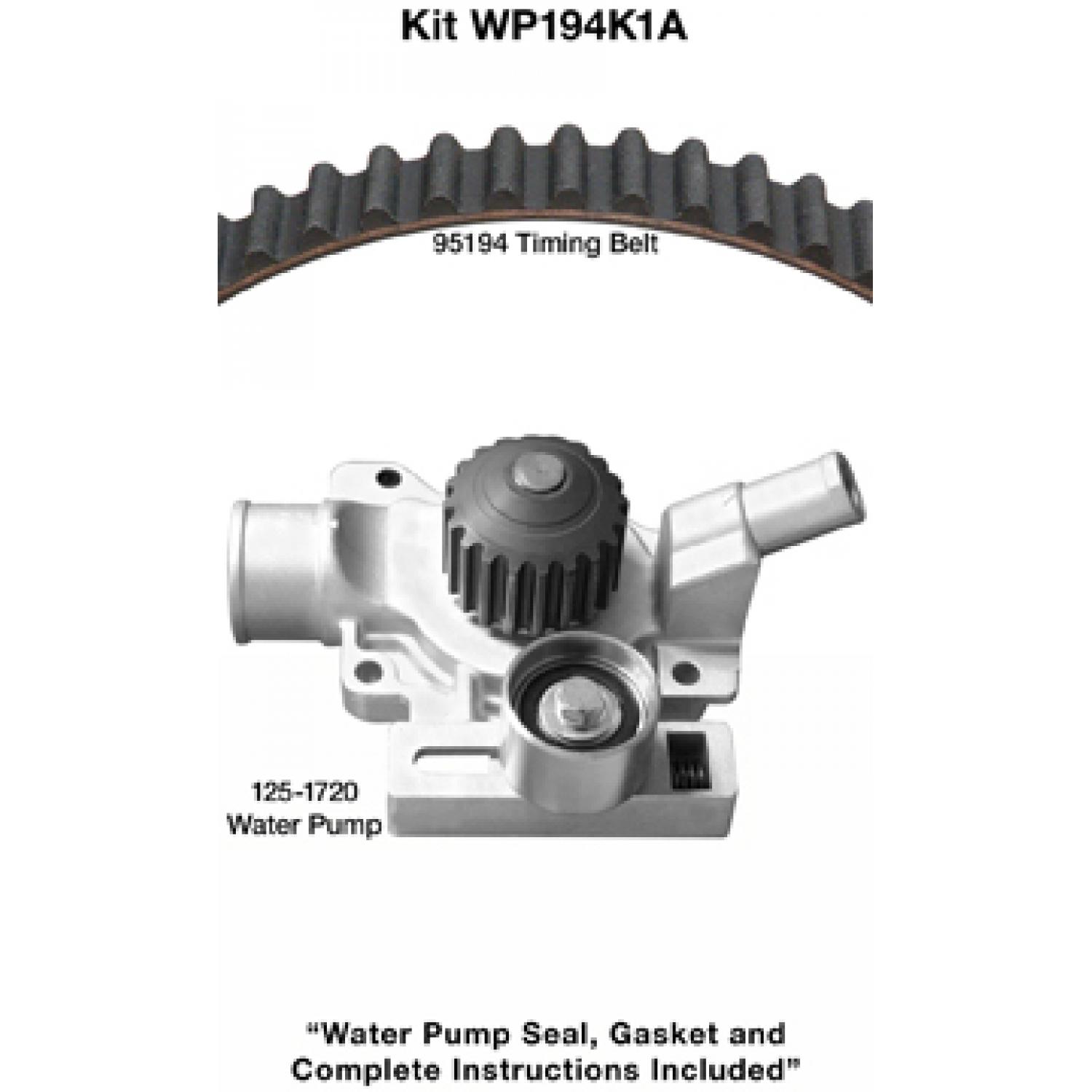 Dayco WP194K1A - Engine Timing Belt Kit with Water Pump Dayco WP194K1A Engine Timing Belt Kit with Water Pump product image 1 of 1