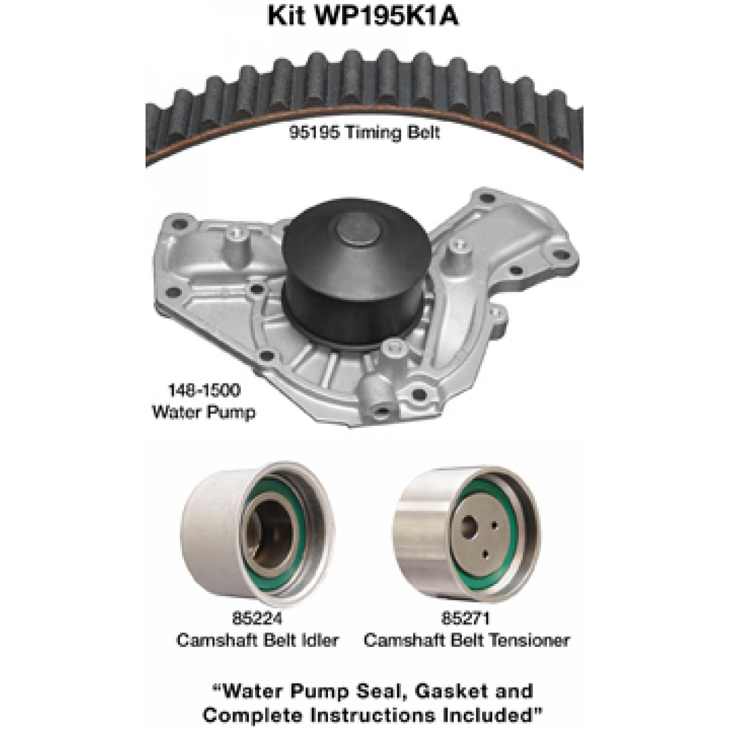Dayco WP195K1A - Engine Timing Belt Kit with Water Pump Dayco WP195K1A Engine Timing Belt Kit with Water Pump product image 1 of 1