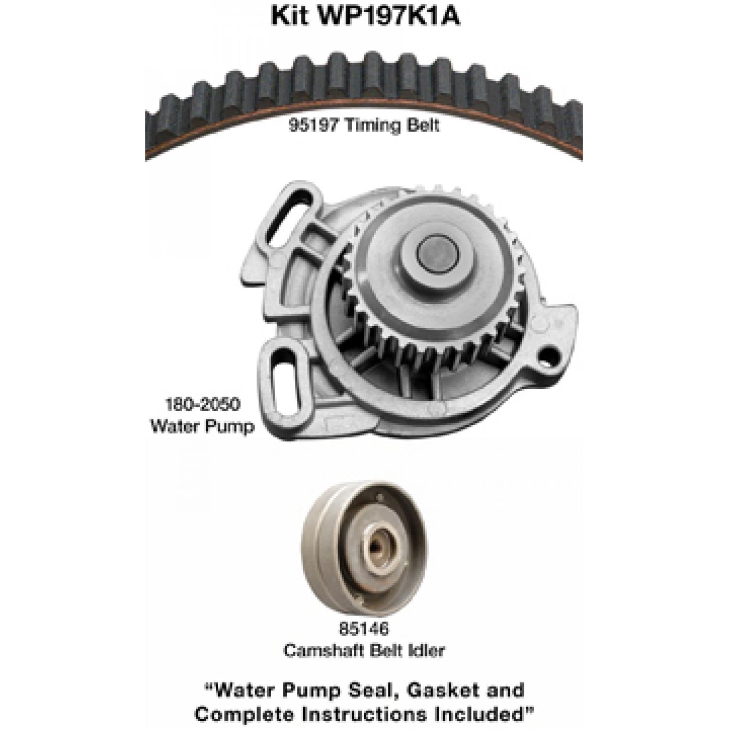 Dayco WP197K1A - Engine Timing Belt Kit with Water Pump Dayco WP197K1A Engine Timing Belt Kit with Water Pump product image 1 of 1