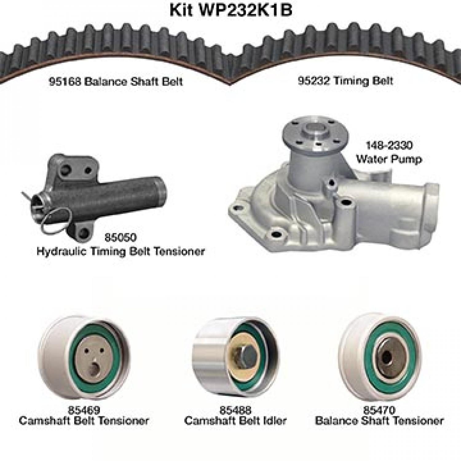 Dayco WP232K1B - Engine Timing Belt Kit with Water Pump Dayco WP232K1B Engine Timing Belt Kit with Water Pump product image 1 of 1