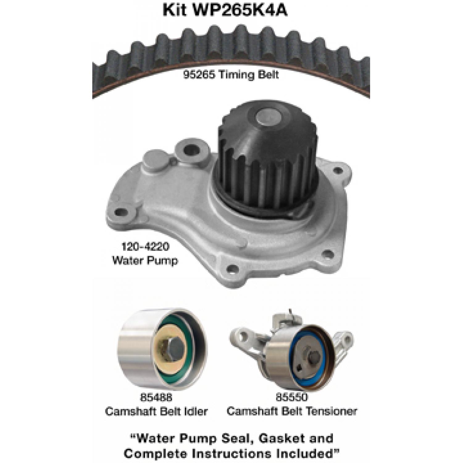 Dayco WP265K4A - Engine Timing Belt Kit with Water Pump Dayco WP265K4A Engine Timing Belt Kit with Water Pump product image 1 of 1