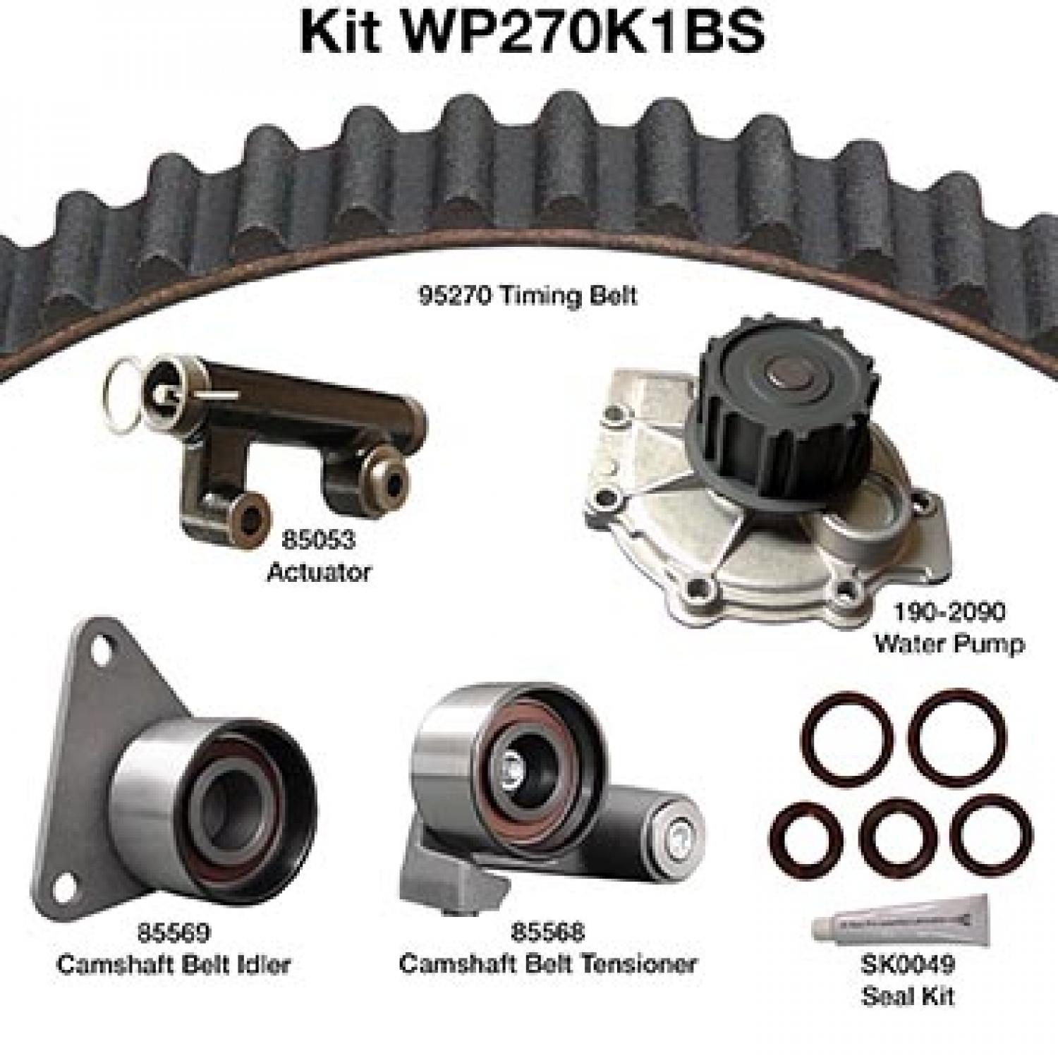 Dayco WP270K1BS - Engine Timing Belt Kit with Water Pump Dayco WP270K1BS Engine Timing Belt Kit with Water Pump product image 1 of 1
