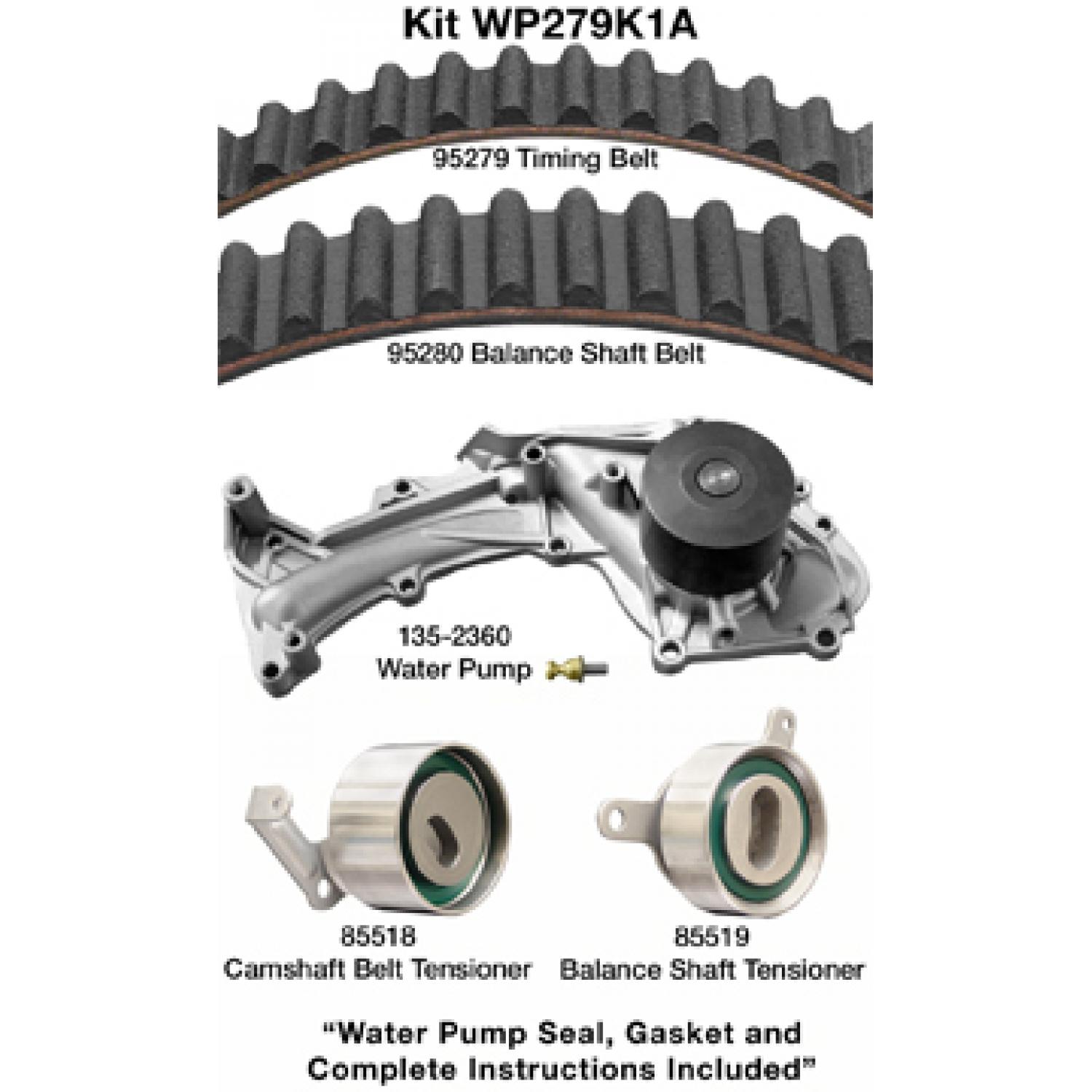 Dayco WP279K1A Engine Timing Belt Kit with Water Pump product image 1 of 1