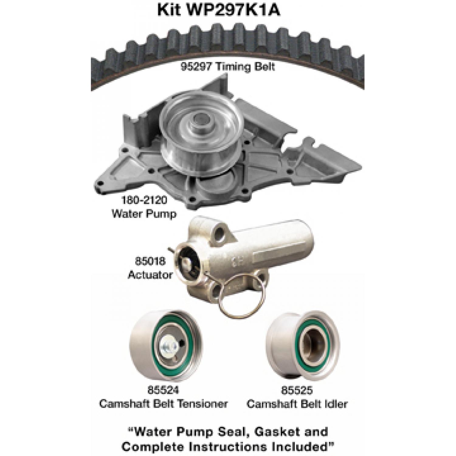 Dayco WP297K1A - Engine Timing Belt Kit with Water Pump Dayco WP297K1A Engine Timing Belt Kit with Water Pump product image 1 of 1