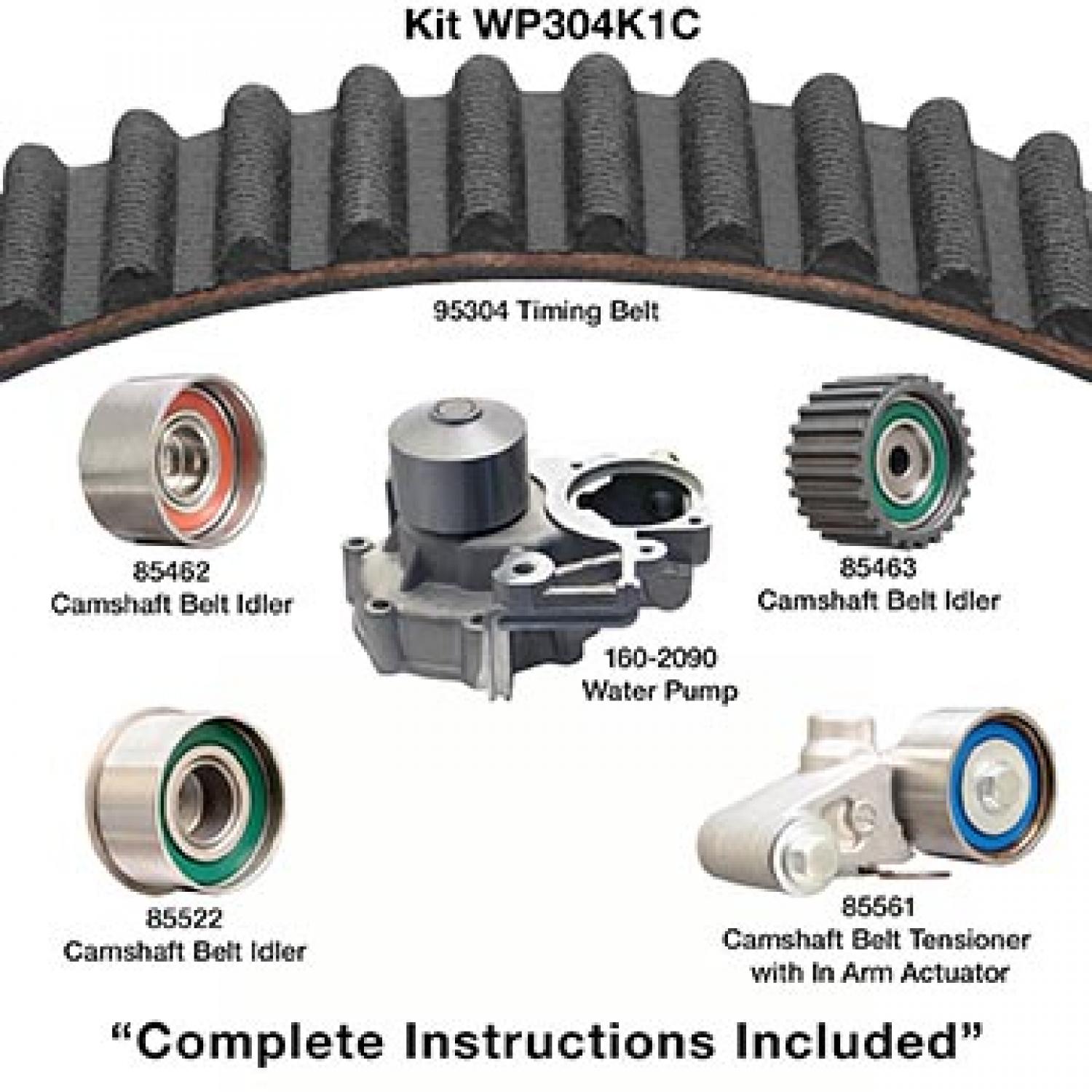 Dayco WP304K1C - Engine Timing Belt Kit with Water Pump Dayco WP304K1C Engine Timing Belt Kit with Water Pump product image 1 of 1