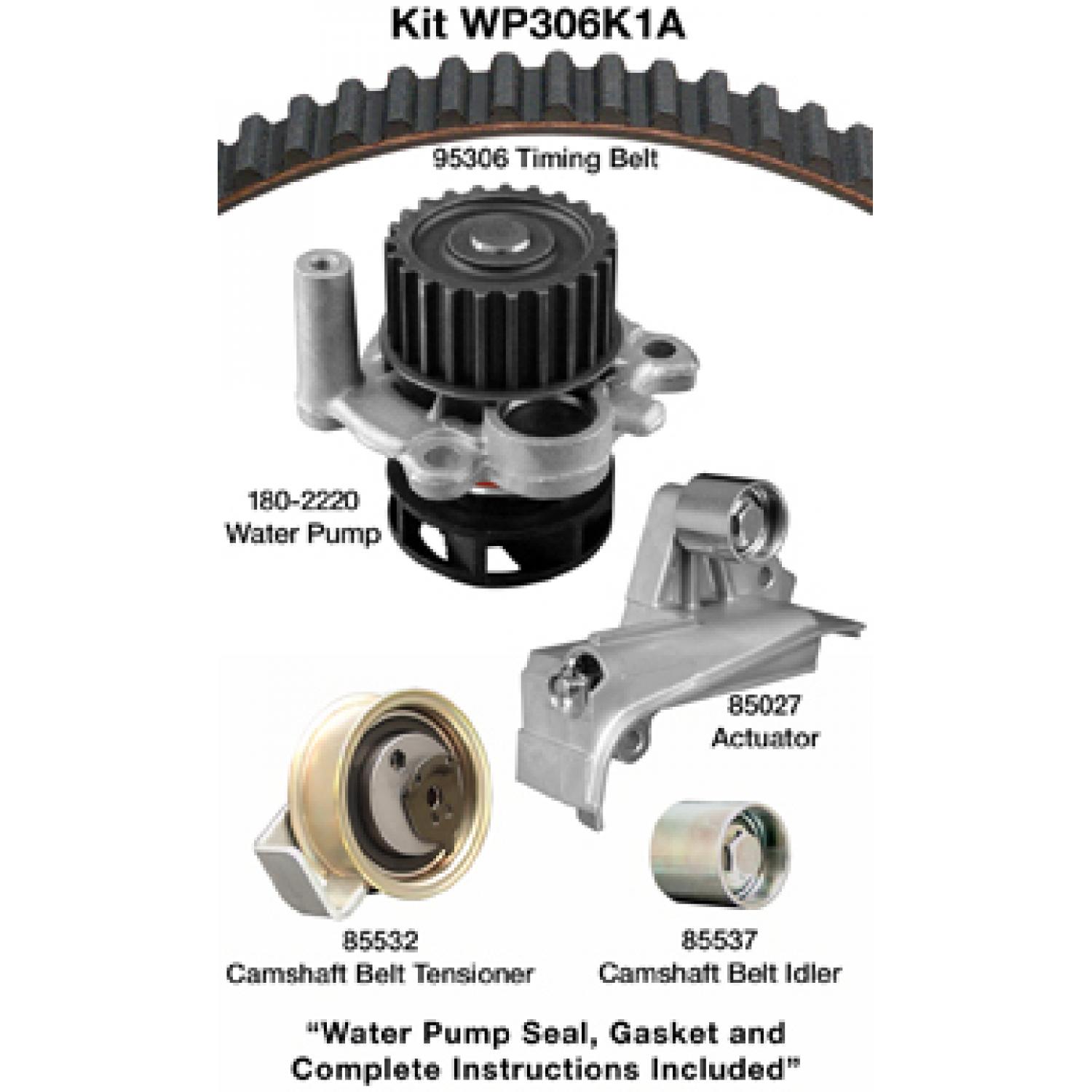 Dayco WP306K1A - Engine Timing Belt Kit with Water Pump Dayco WP306K1A Engine Timing Belt Kit with Water Pump product image 1 of 1