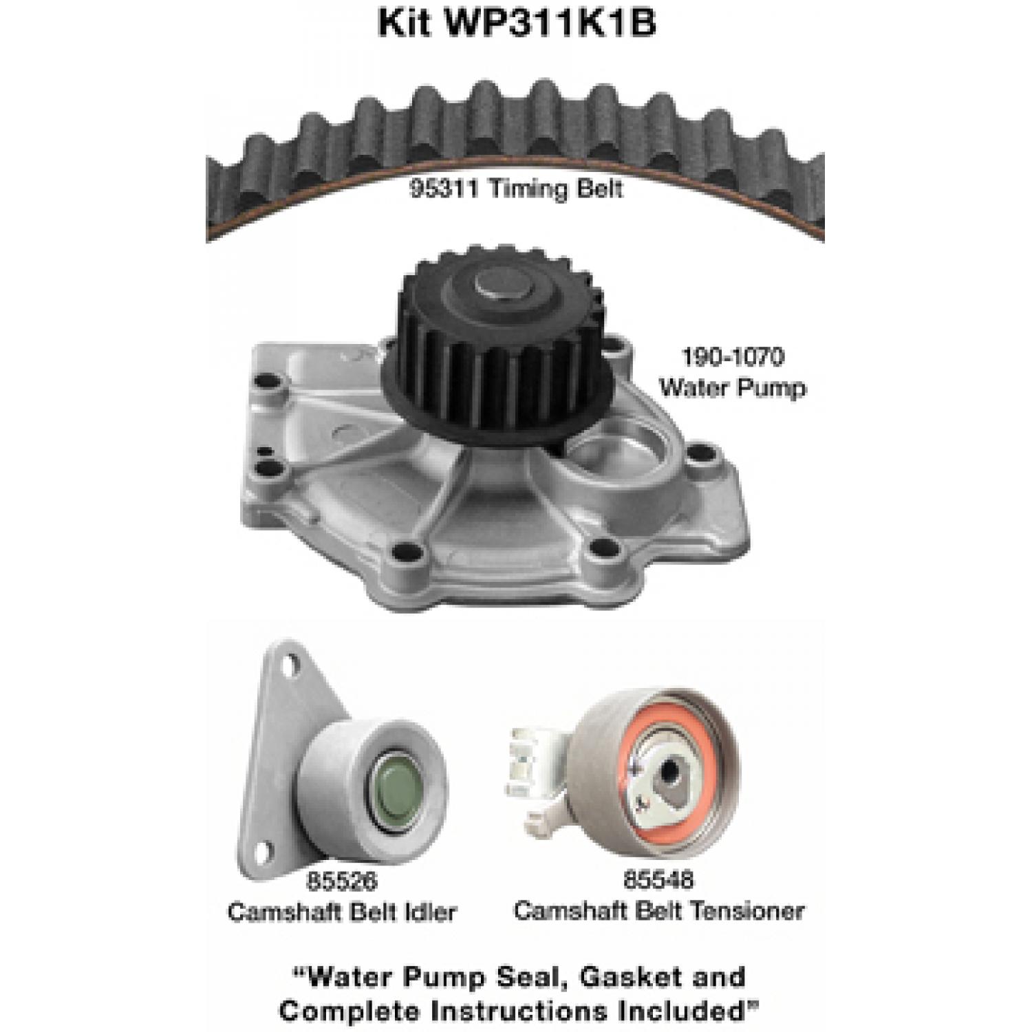 Dayco WP311K1B - Engine Timing Belt Kit with Water Pump Dayco WP311K1B Engine Timing Belt Kit with Water Pump product image 1 of 1