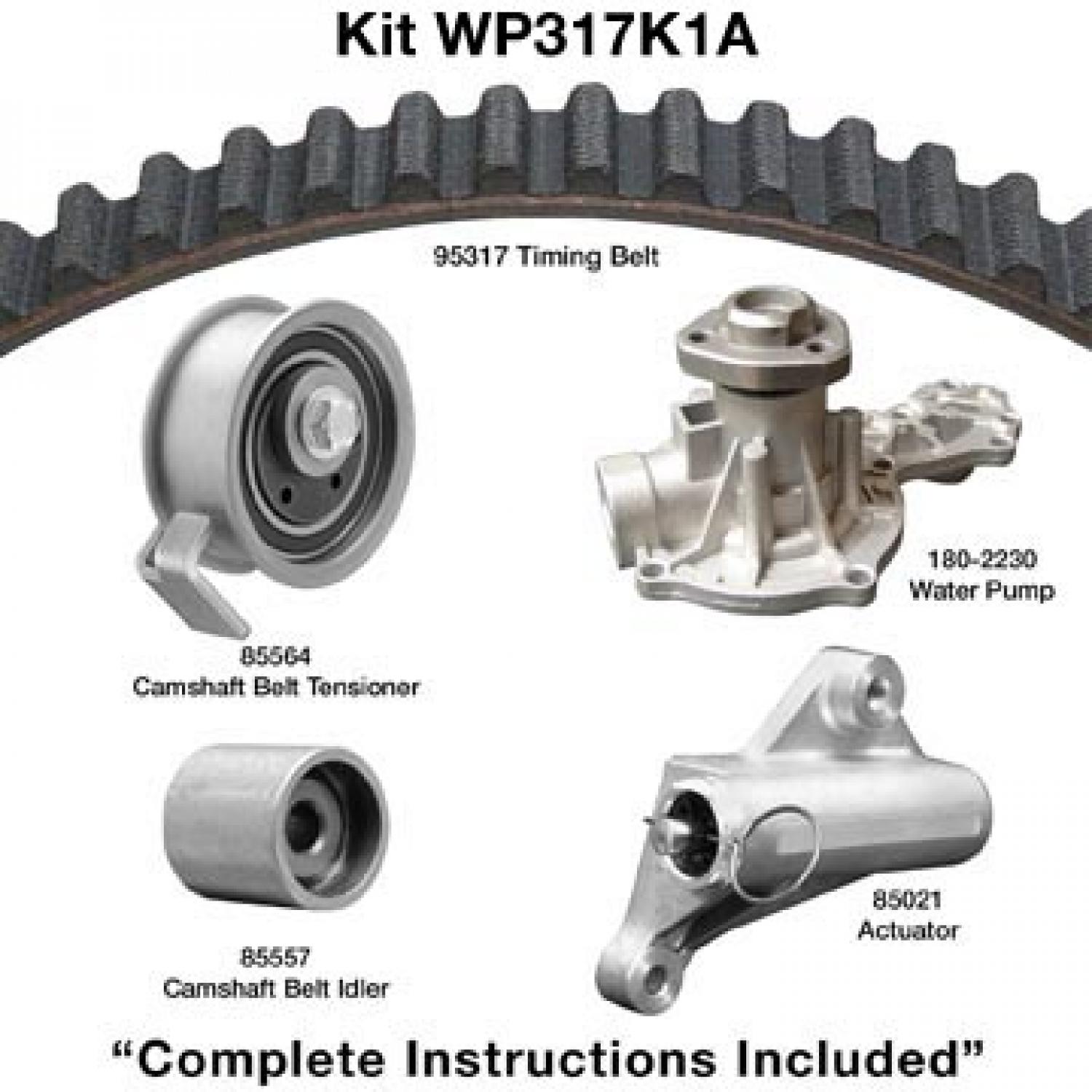 Dayco WP317K1A - Engine Timing Belt Kit with Water Pump Dayco WP317K1A Engine Timing Belt Kit with Water Pump product image 1 of 1