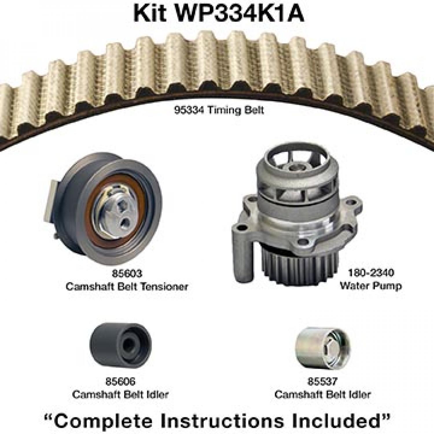Dayco WP334K1A - Engine Timing Belt Kit with Water Pump Dayco WP334K1A Engine Timing Belt Kit with Water Pump product image 1 of 1