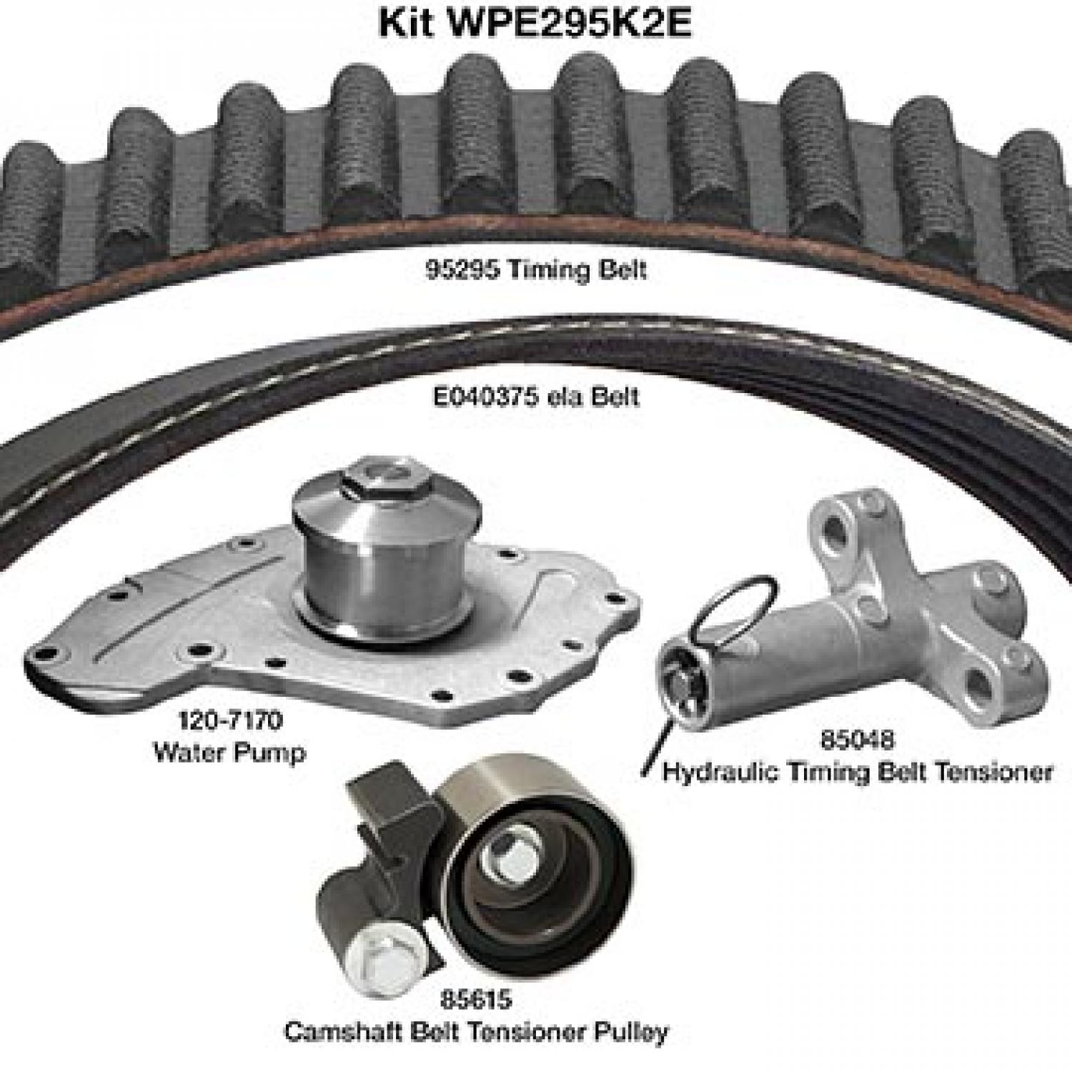 Dayco WPE295K2E - Engine Timing Belt Kit with Water Pump Dayco WPE295K2E Engine Timing Belt Kit with Water Pump product image 1 of 1