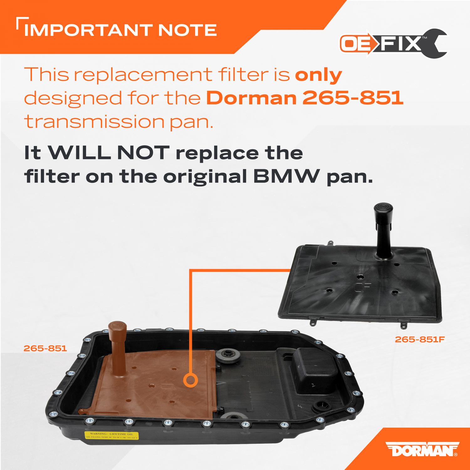 Dorman 265851F - Auto Trans Filter Kit Dorman 265851F Auto Trans Filter Kit product image 6 of 6