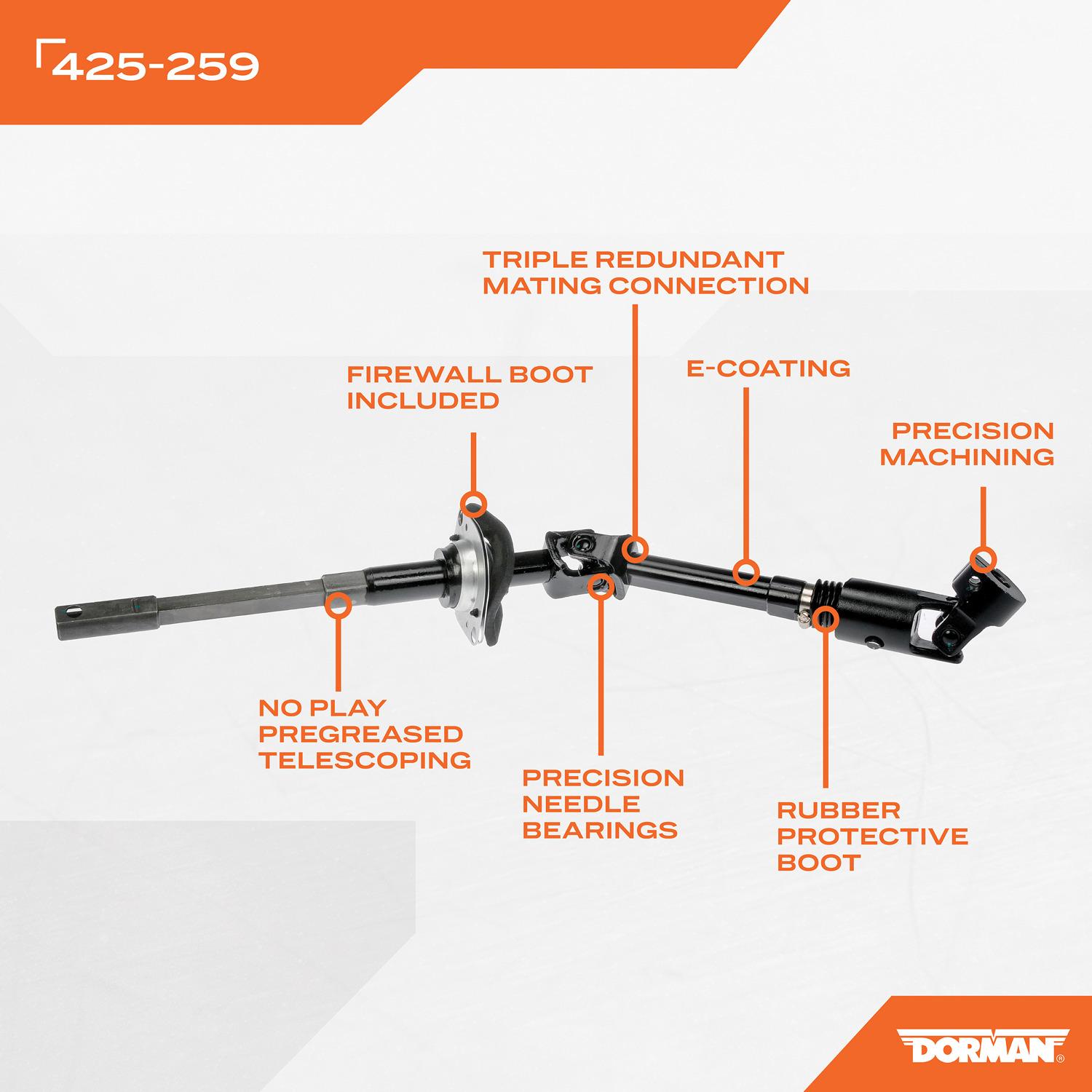 Dorman 425259 - Steering Shaft Dorman 425259 Steering Shaft product image 4 of 4