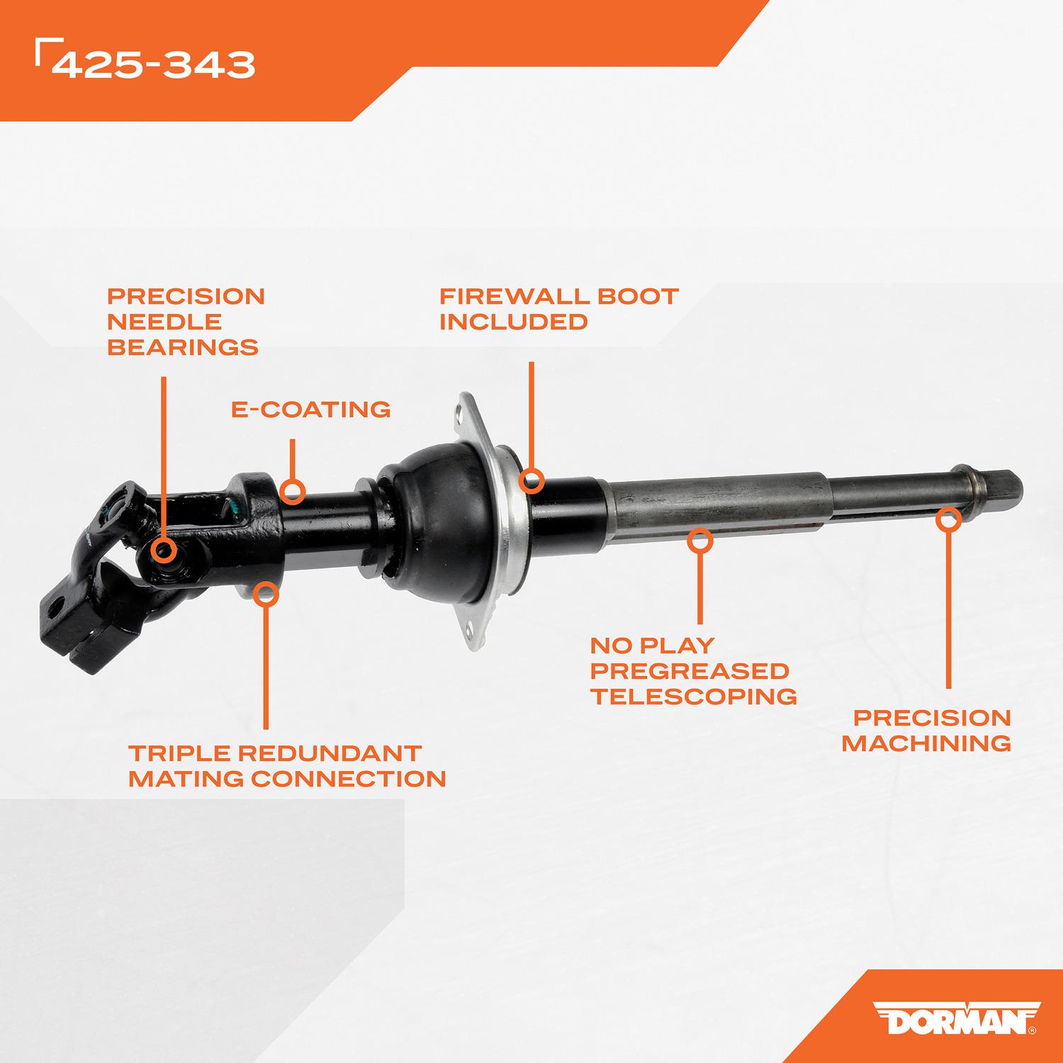 Dorman 425343 - Steering Shaft Dorman 425343 Steering Shaft product image 4 of 4
