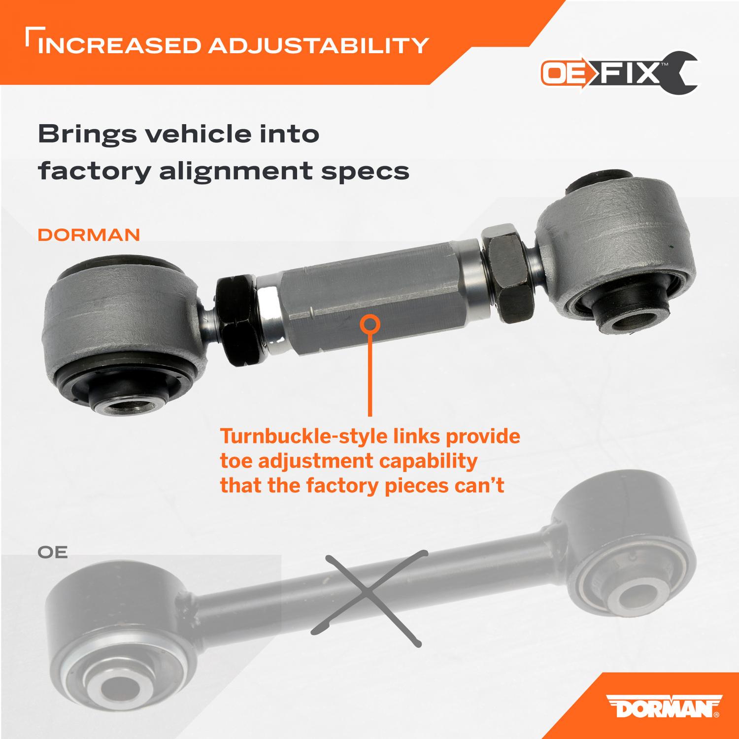 Dorman 526032 - Lateral Arm Dorman 526032 Alignment Toe Arm product image 1 of 8