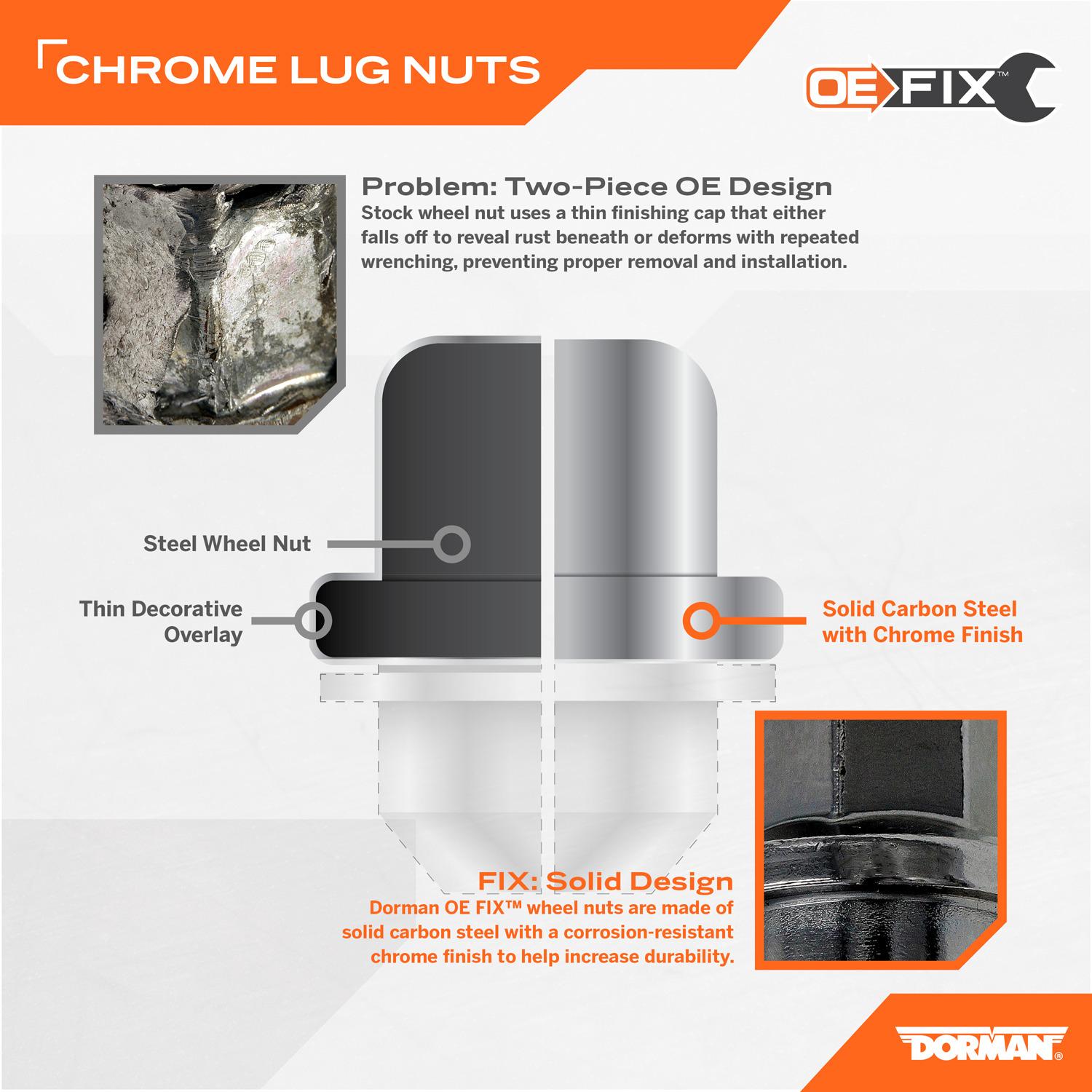 Dorman 611259.1 Wheel Lug Nut product image 3 of 7