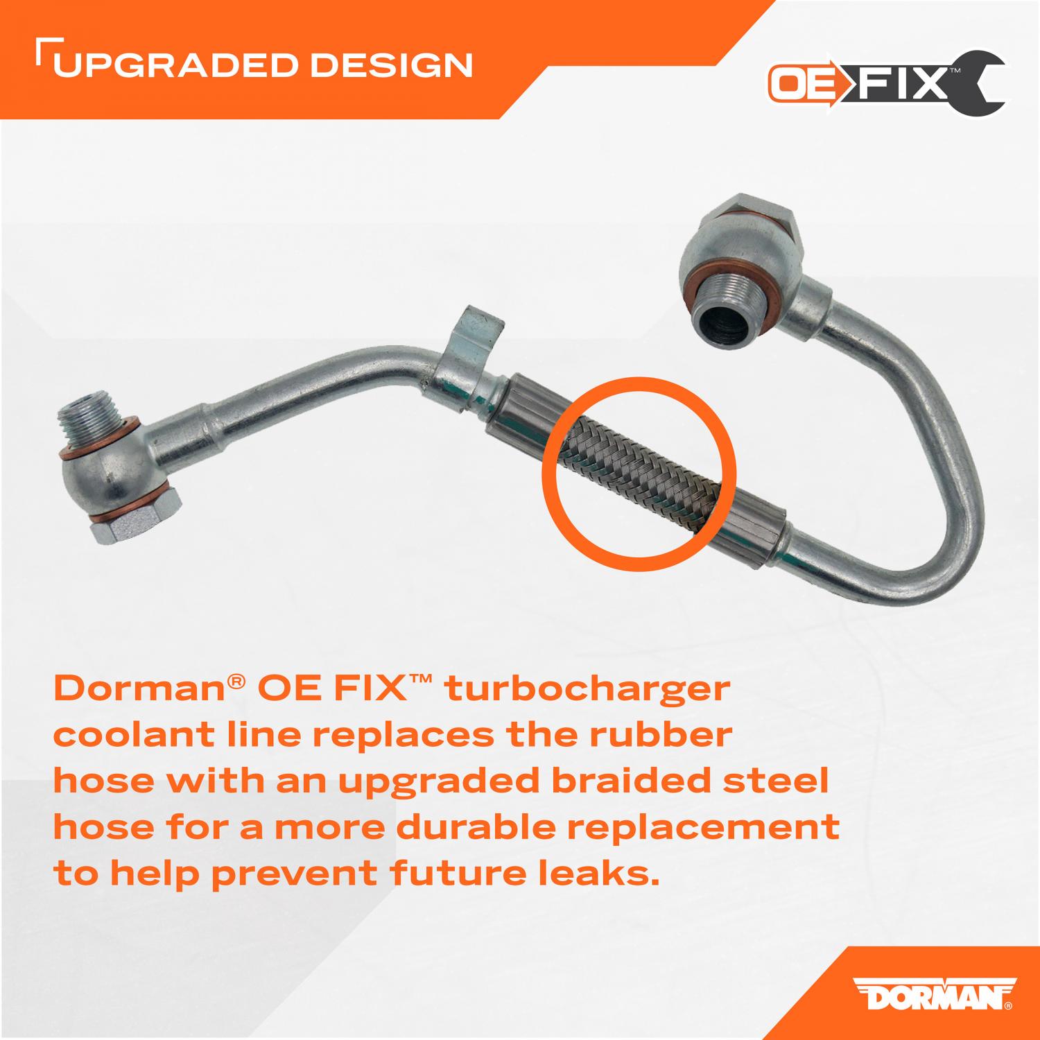 Dorman 667562 Turbocharger Coolant Line product image 4 of 5
